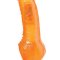 Гелевый вибратор Jelly Joy 7inch 10 Rhythms с широким основанием, цвет: оранжевый - 17,5 см